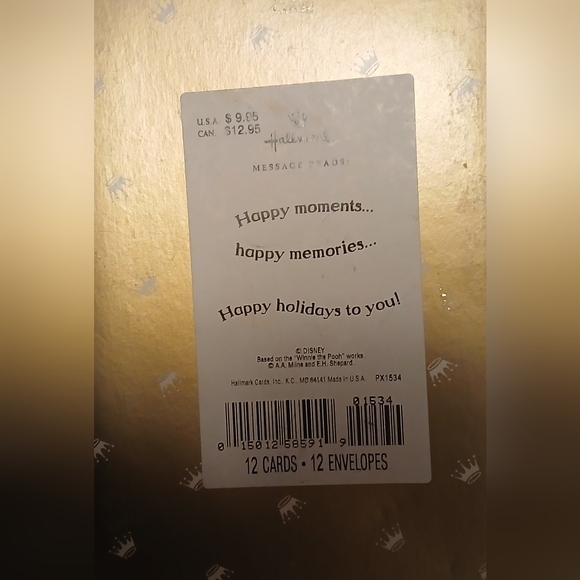 Hallmark Classic Pooh Winter Photo Cards - Blue and Green - Picture 2 of 3